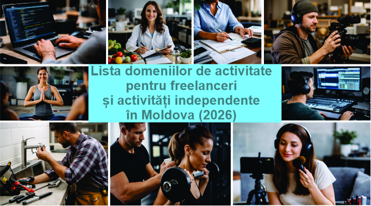 Lista domeniilor de activitate pentru freelanceri și activități independente în Moldova (2026)